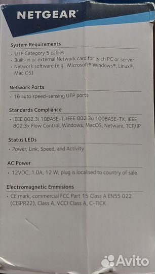 Коммутатор Netgear FS116GE