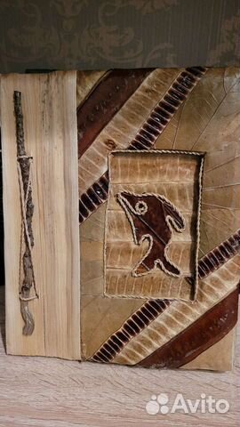 Фотоальбом ручной работы, из листьев и дерева