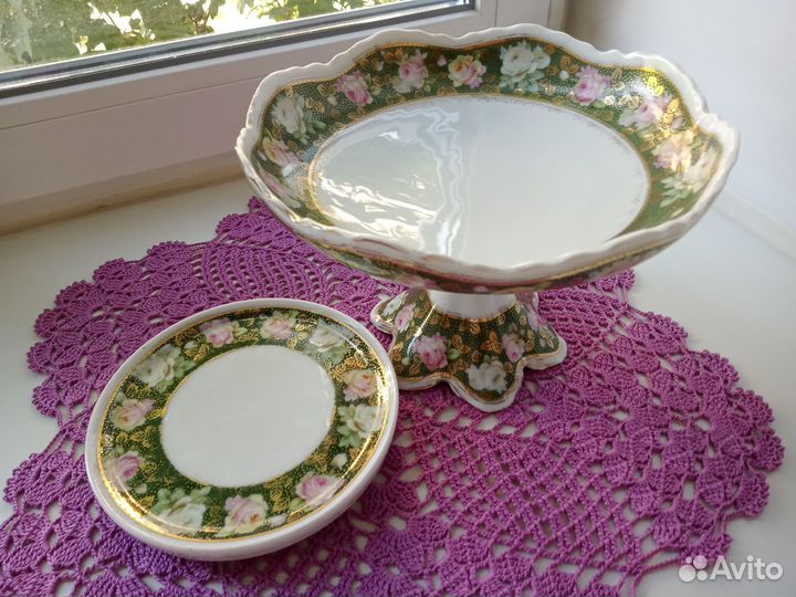 Ваза на ножке фруктовница фарфор Гарднер