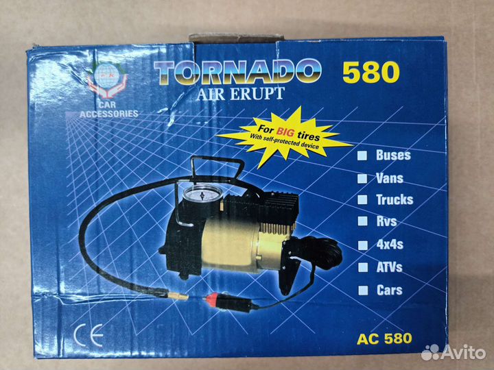 Компрессор автомобильный tornado однопоршневой