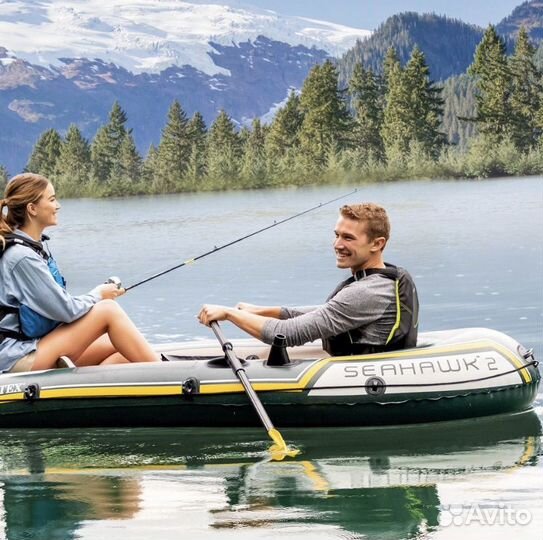 Надувная лодка intex с насосом и веслами