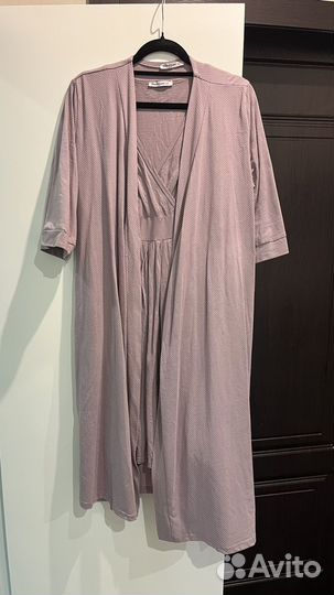 Комплект для беременных, ночнушка и халат 48р