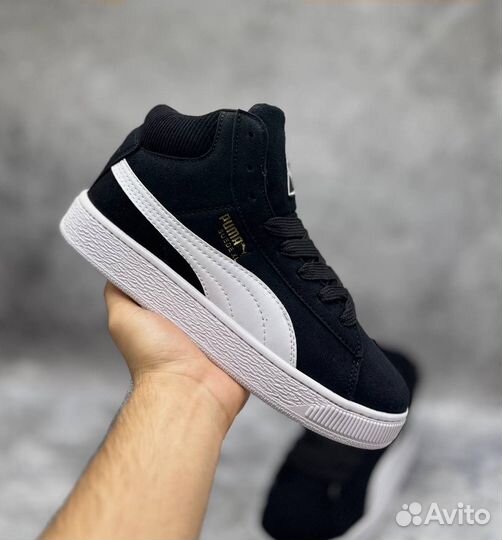 Кроссовки puma suede xl черные зима