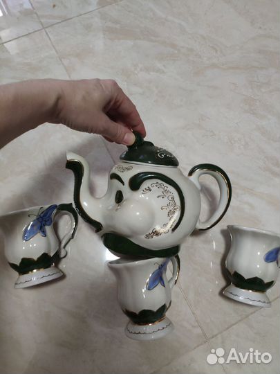 Заварочный чайник слоник и чашки