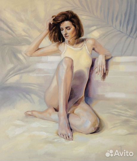 Картина маслом Утомленная солнцем Девушка Женщина