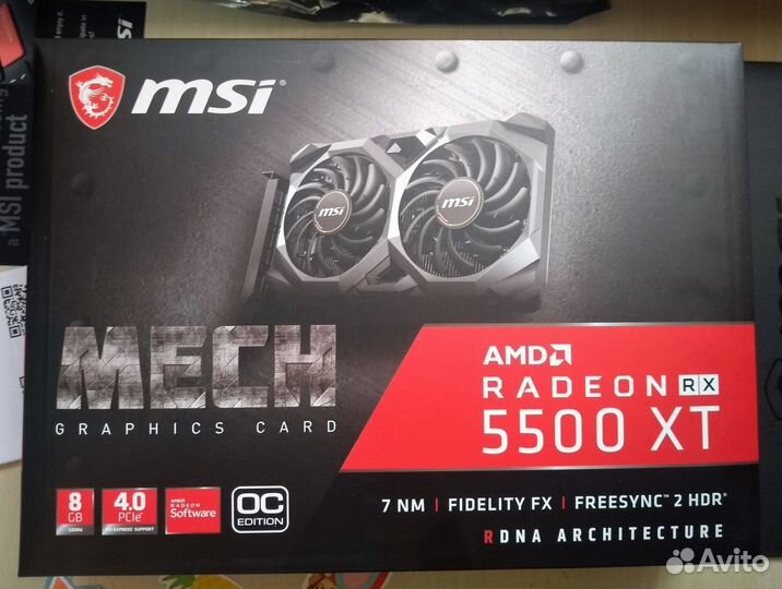 Игровая видеокарта msi radeon rx5500xt mech 8g oc