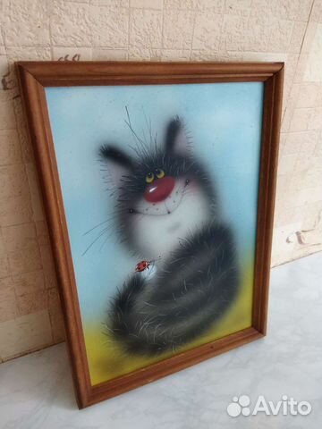 Картина с котом в рамке