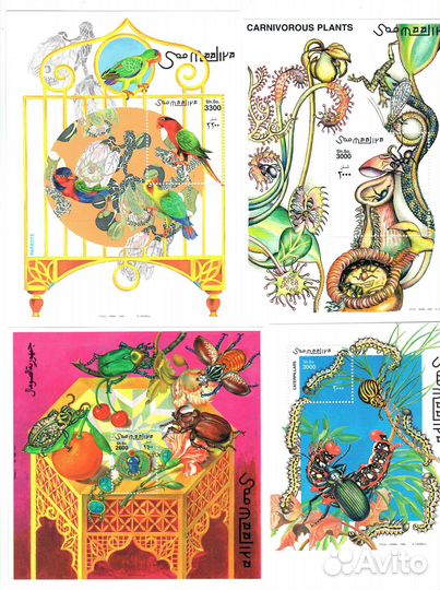 Марки птицы и жуки