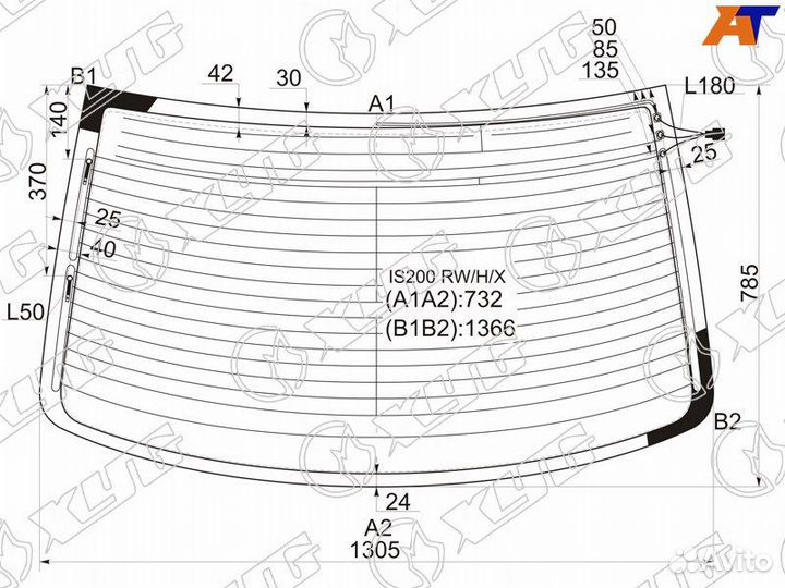 Стекло заднее XYG IS200 rwhx