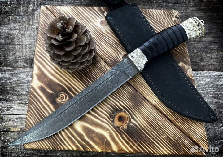 Нож Казачий Пластун из дамасской стали