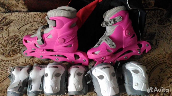Продажа ролики с защитой для девочки