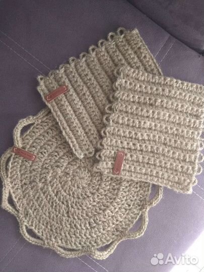 Салфетки, подставка из джута