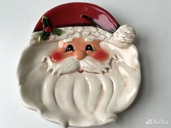 Новогодняя тарелка дед мороз