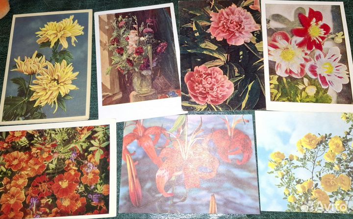 44 старинные открытки цветов, 50-60 годы