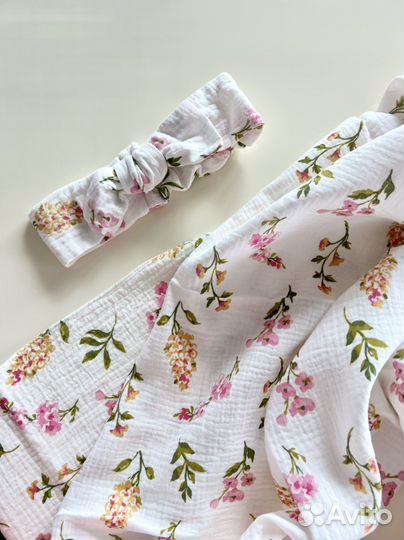 Муслиновые пеленки, бантики, платочки