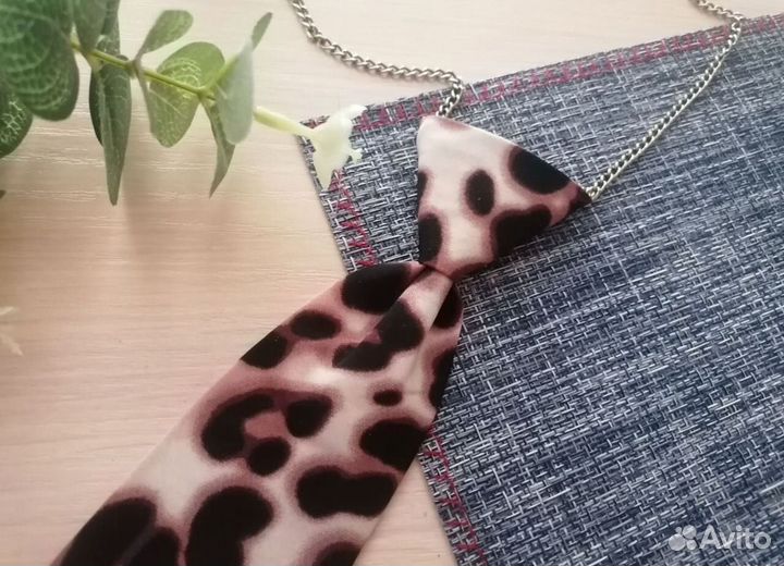 Галстук женский Леопардовый принт
