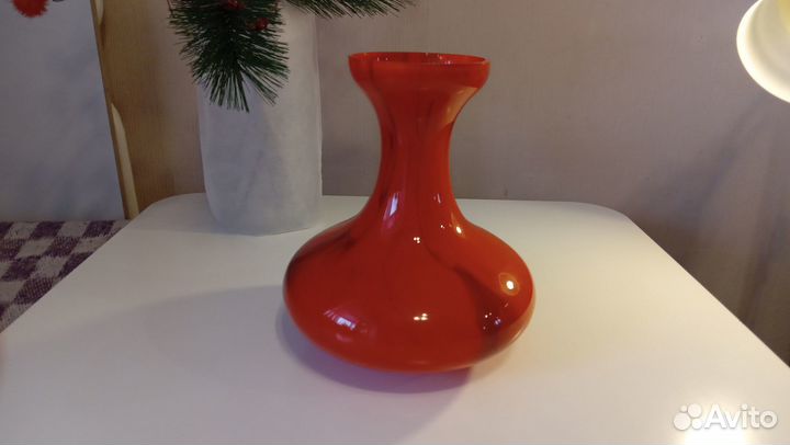 Ваза для цветов. Стекло. Богемия. Высота 23 см