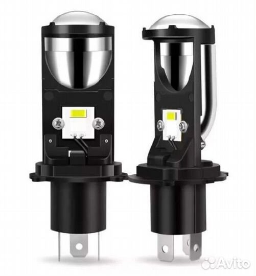 H4/Н19 светодиодные лампы с линзой, замена штатных