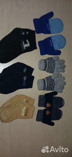 Шерстяные варежки на 3-4 года