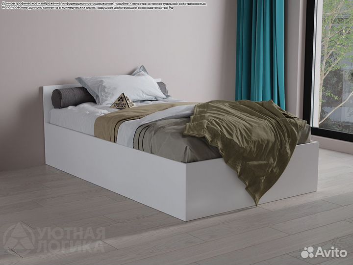 Кровать 0,9м / 1,2м. Квазар