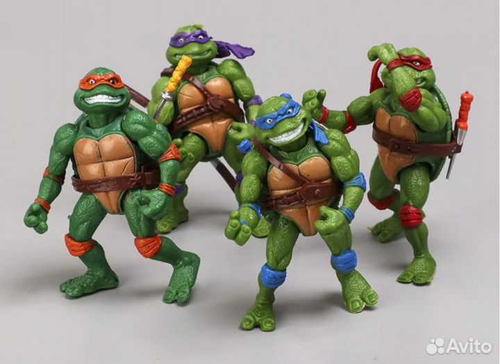 Черепашки ниндзя из пвх рост 11 см, набор 6 шт