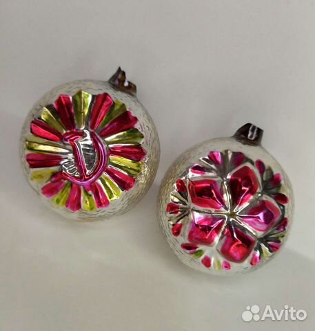 Ёлочные игрушки агитация Звезда Серп и Молот 2шт