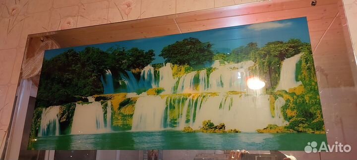 Светящаяся картина из 90х, ночник, водопад