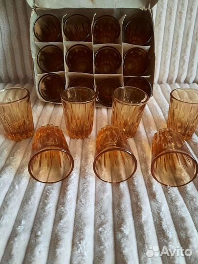 Стопки СССР карамельное стекло- хрусталь