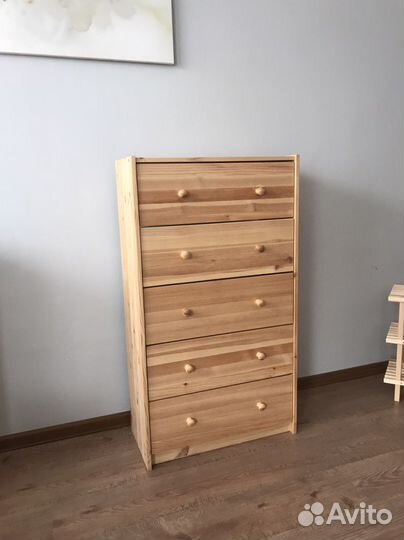 Новый Комод Икеа Раст на 5 ящиков из массива дерев