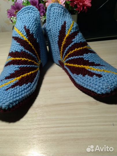 Вязаные следки носки