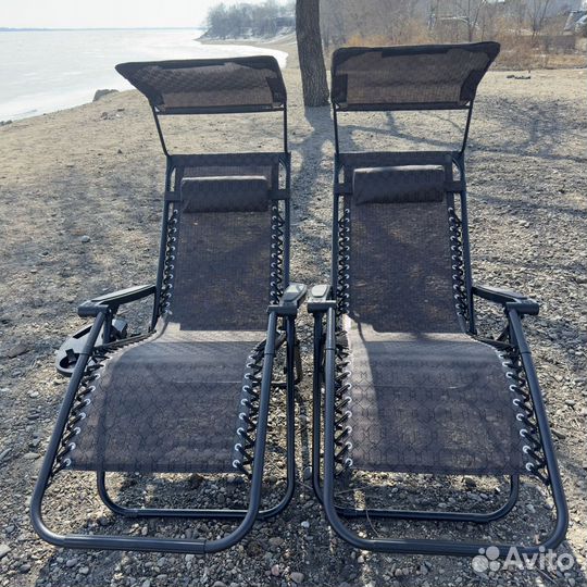 Кресло-шезлонг скозырьком - 2шт