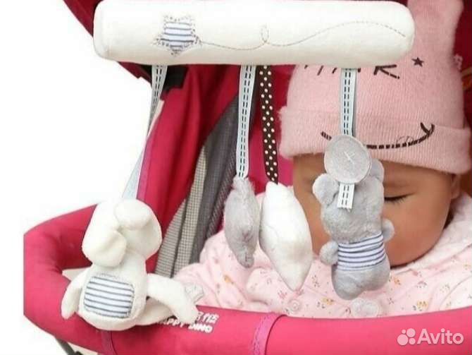 Подвеска с погремушками Зайка со звездами новая