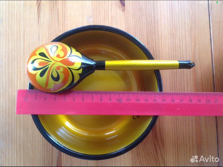Бокал,ложка и миска «хохлома»