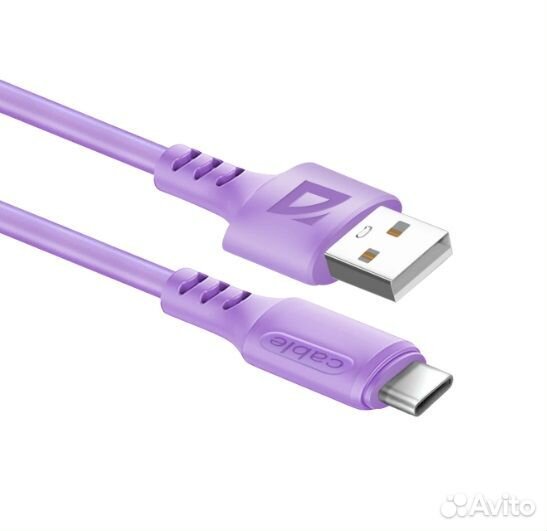Кабель USB Type-C 1.0 m Defender F207 violet 2.4А