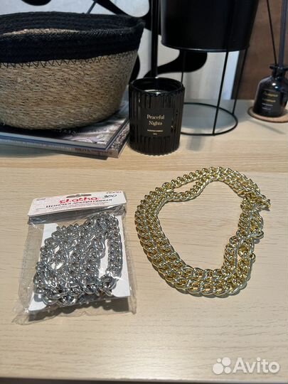 Цепочка декоративная/Золотая и серебряная/На сумку