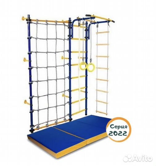 Шведская стенка «Пристенный с сеткой + мат» Россия