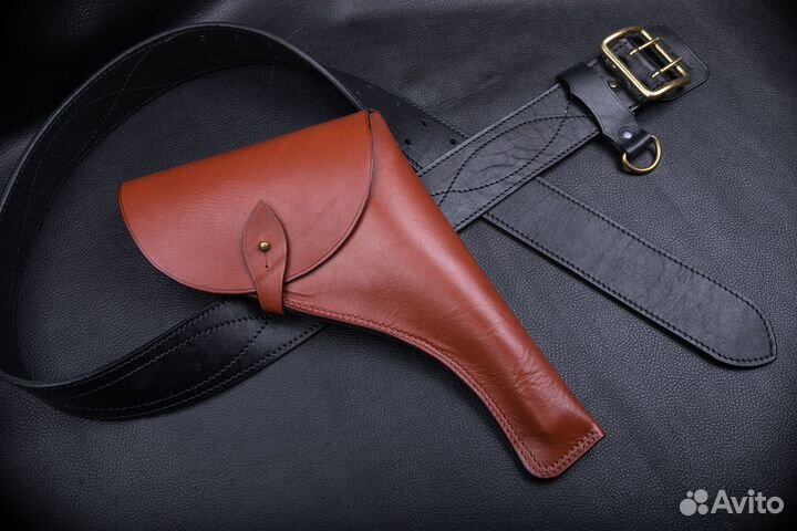 Кожаная авторская кобура для Webley Mark VI