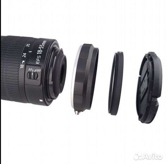 Реверсивное кольцо+защ.фильтр 58мм Canon