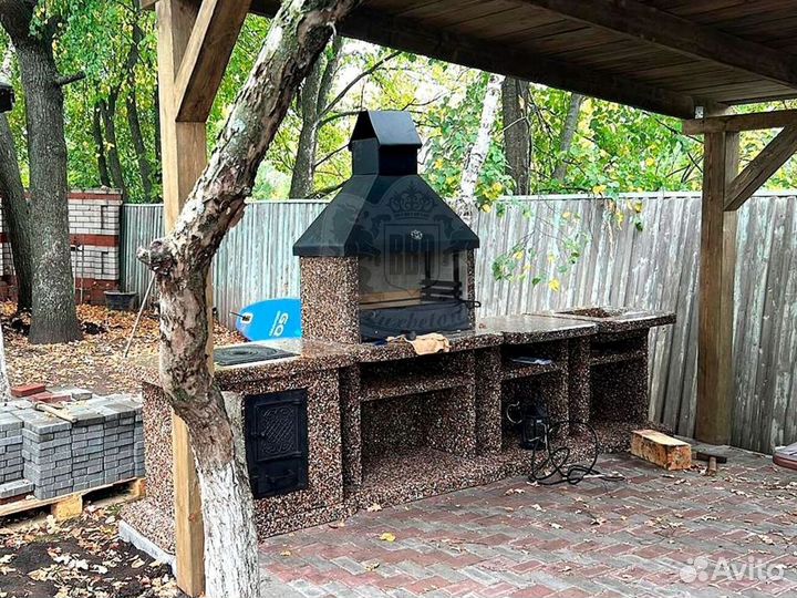 Барбекю зона с доставкой до участка