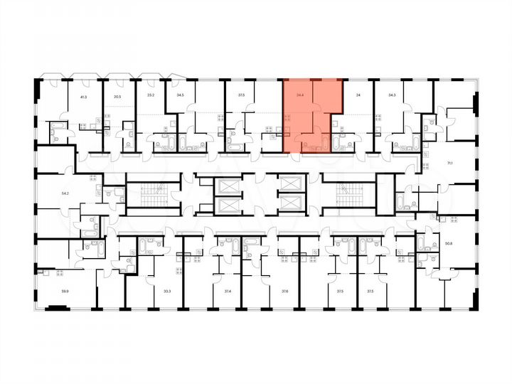 1-к. квартира, 34,4 м², 7/30 эт.