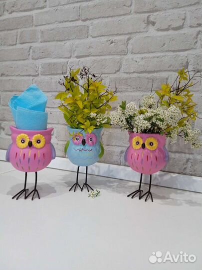Горшочки кашпо сова интерьерные