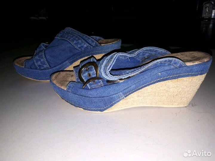 Сабо джинсовое