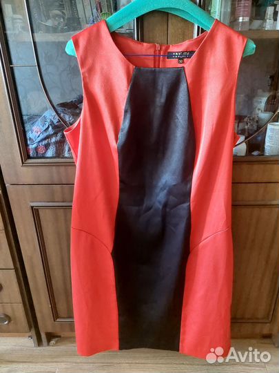 Платье incity размер 48-50, красное с черным