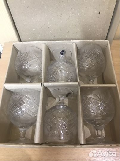 Хрустальные фужеры Азалия ромбы дхз