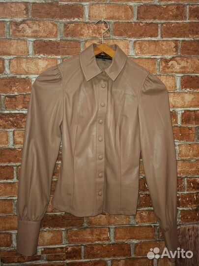 Кожаная рубашка женская