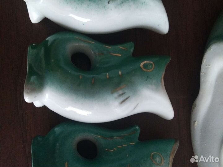 Набор посуды рыбки, зелёный, 7 предметов