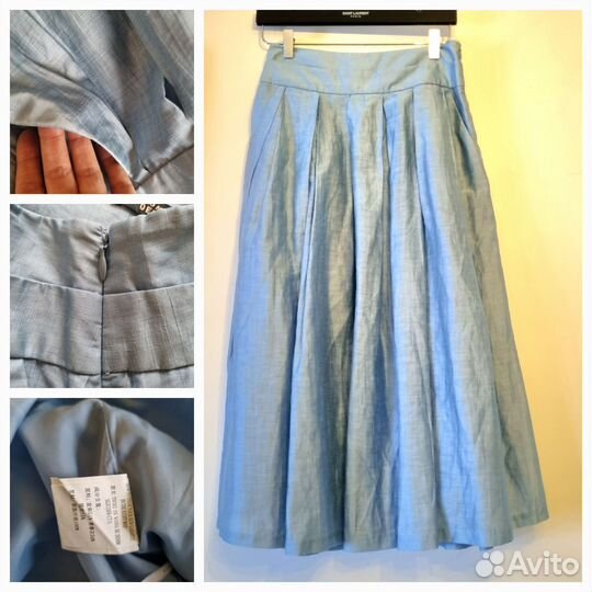 Юбка голубая миди новая