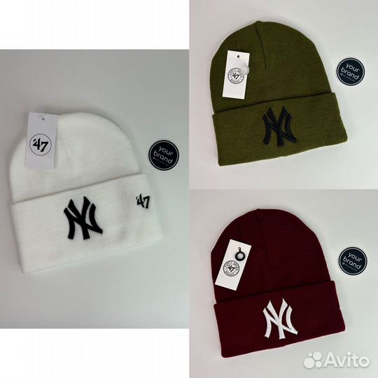 Шапка New Era New York серая