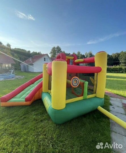 Батут надувной с горкой