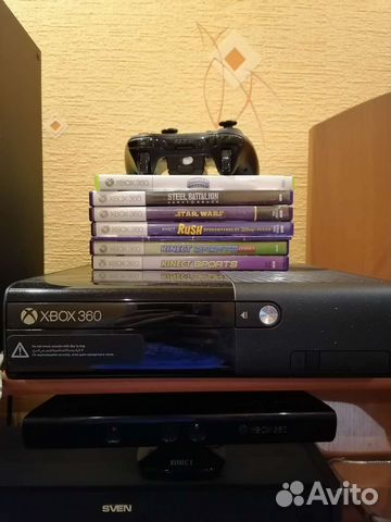 Консоль xbox 360 250 гб с kinect + диски